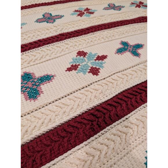 Vintage Crochet Afghan Blanket Southwestern Boho Fringe Throw 68" x 80" Cabin... - Picture 8 of 10